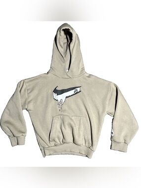 Nike SB Youth Hoodie Kids S Parachute Beige Melting Swoosh Skate Sweatshirt Boys